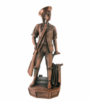 MINUTEMAN ELECTROPLATED BRONZE FIGURE, 11-1/2 INCH
