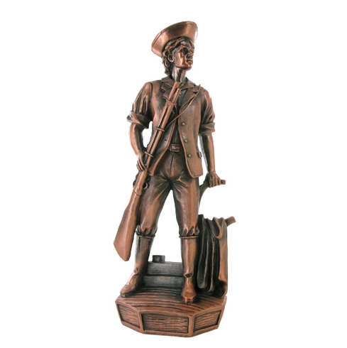 MINUTEMAN ELECTROPLATED BRONZE FIGURE, 11-1/2 INCH