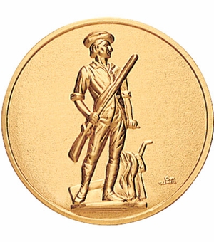 2-Inch in Diameter Round Metal Minuteman National Guard Stamped Insert in Multiple Colors