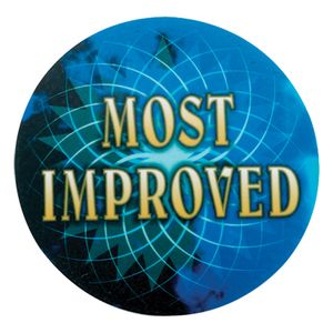 2 Inch in Diameter Round 'Most Improved' Mylar Insert