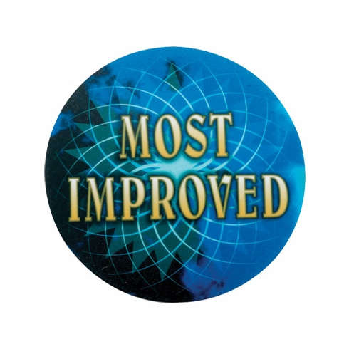 2 Inch in Diameter Round 'Most Improved' Mylar Insert