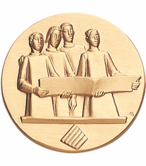2-Inch in Diameter Round Metal Choir Themed Stamped Insert in Multiple Colors