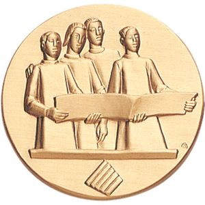 2-Inch in Diameter Round Metal Choir Themed Stamped Insert in Multiple Colors