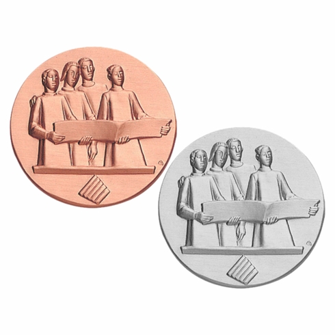 2-Inch in Diameter Round Metal Choir Themed Stamped Insert in Multiple Colors