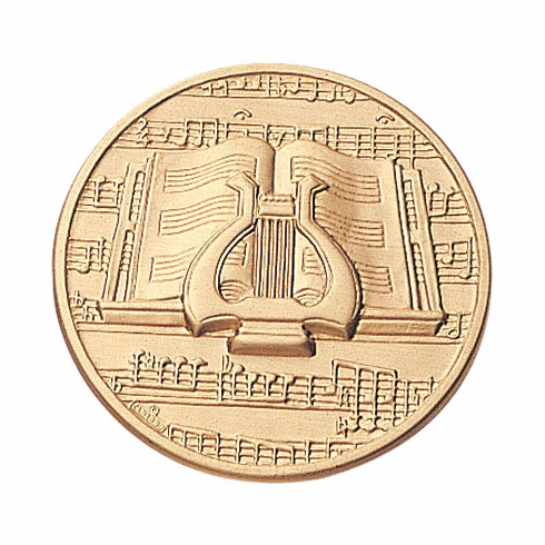 2-Inch in Diameter Round Stamped Metal Music Themed Insert in Multiple Colors