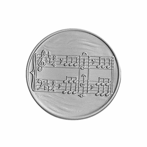 2-Inch in Diameter Round Metal Music Themed Stamped Insert in Multiple Colors