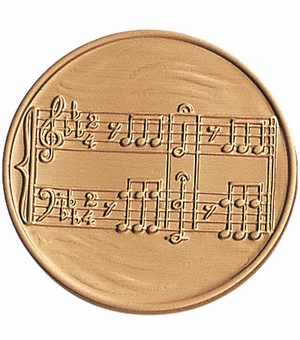 2-Inch in Diameter Round Metal Music Themed Stamped Insert in Multiple Colors