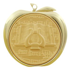 2 Inch Musical Lyre Apple Medal in Gold, Silver, or Bronze