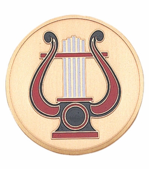 MUSIC LYRE, 2 INCH ETCHED ENAMELED