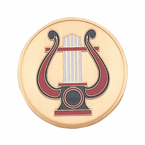 MUSIC LYRE, 2 INCH ETCHED ENAMELED