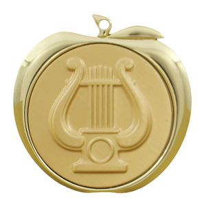 MUSIC LYRE APPLE MEDAL - GOLD, SILVER OR BRONZE