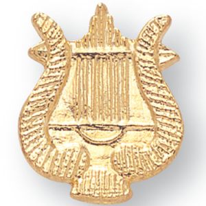 MUSIC LYRE CHENILLE PIN GOLD