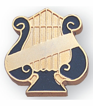 MUSIC LYRE PIN WITH PLAIN BAR