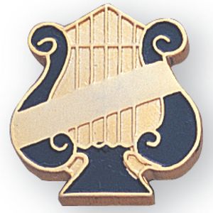MUSIC LYRE PIN WITH PLAIN BAR