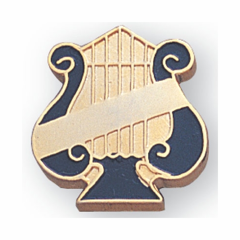 MUSIC LYRE PIN WITH PLAIN BAR