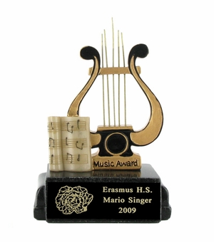 MUSIC LYRE SCHOLASTIC TROPHY, 5 INCH
