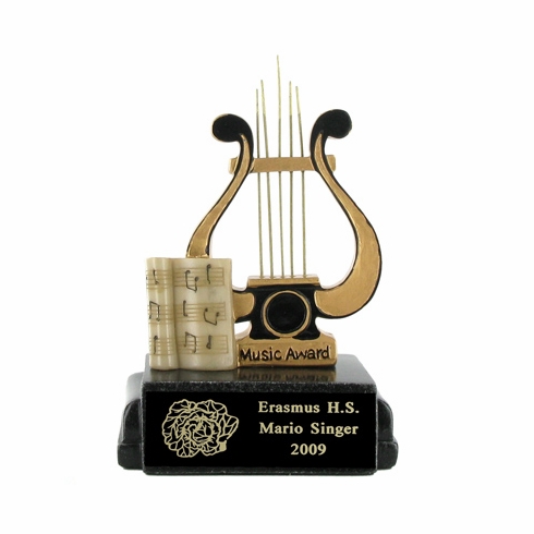 MUSIC LYRE SCHOLASTIC TROPHY, 5 INCH
