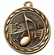 Metal 2-Inch in Diameter Round Music Themed Medal with Cutomizable Back in Multiple Colors