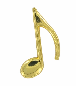 MUSIC NOTE PIN POLISHED GOLD
