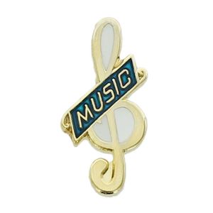MUSIC PIN GREEN ENAMEL