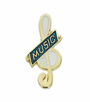 MUSIC PIN GREEN ENAMEL