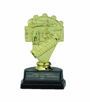 MUSIC TROPHY, 5-1/4, BLACK MARBLEIZED BASE