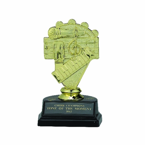 MUSIC TROPHY, 5-1/4, BLACK MARBLEIZED BASE