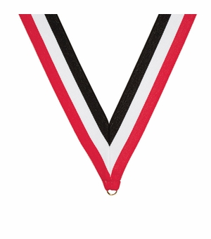 NECK RIBBON BLACK WHITE RED