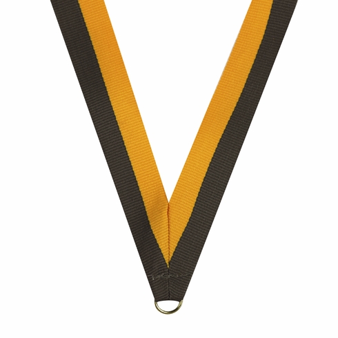 NECK RIBBON BROWN & GOLD