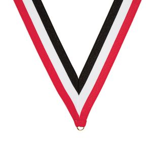 BLACK WHITE AND RED NECK RIBBON
