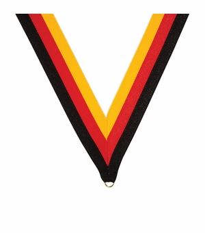 NECK RIBBON GOLD RED BLACK