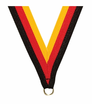 NECK RIBBON GOLD RED BLACK