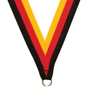 NECK RIBBON GOLD RED BLACK