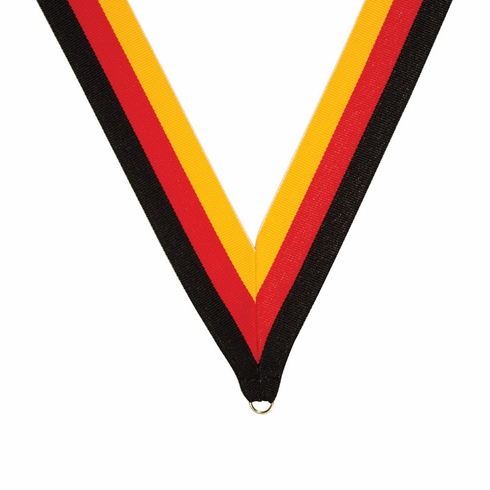 NECK RIBBON GOLD RED BLACK