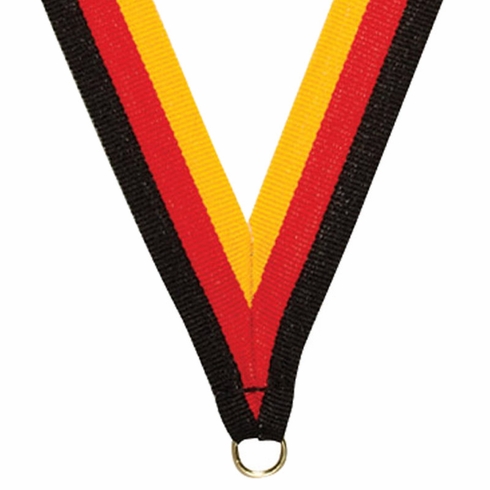 NECK RIBBON GOLD RED BLACK