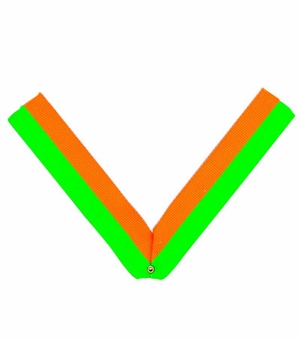 NECK RIBBON, GREEN AND GOLD