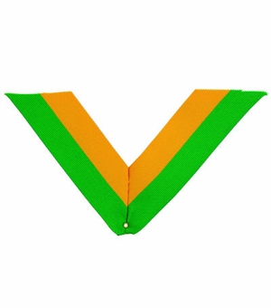 NECK RIBBON, GREEN AND GOLD