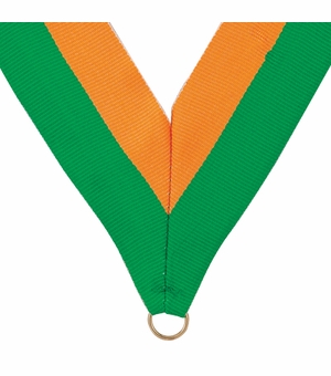 NECK RIBBON GREEN AND GOLD