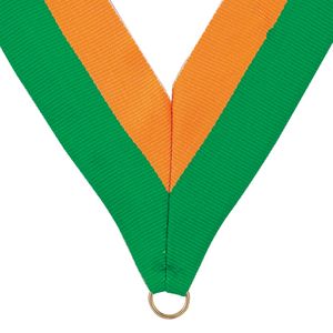 NECK RIBBON GREEN AND GOLD