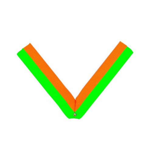 NECK RIBBON, GREEN AND GOLD