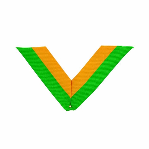 NECK RIBBON, GREEN AND GOLD