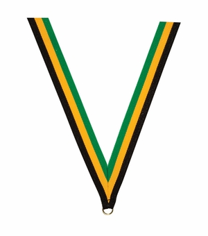 NECK RIBBON GREEN GOLD BLACK