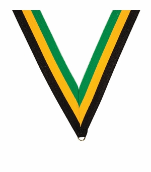 NECK RIBBON GREEN GOLD BLACK