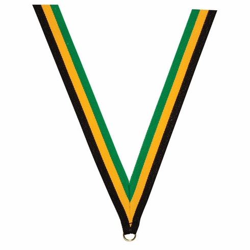 NECK RIBBON GREEN GOLD BLACK