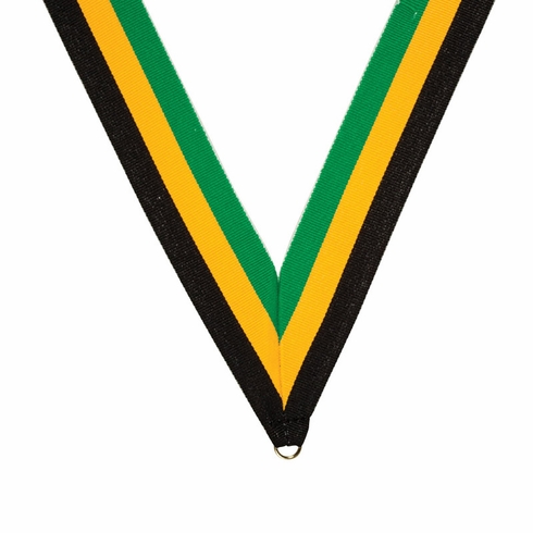 NECK RIBBON GREEN GOLD BLACK