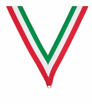 NECK RIBBON GREEN WHITE RED