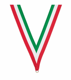 NECK RIBBON GREEN WHITE RED