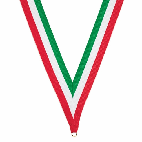 NECK RIBBON GREEN WHITE RED