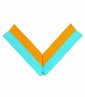 NECK RIBBON, LIGHT BLUE AND GOLD