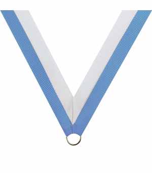 NECK RIBBON LIGHT BLUE & WHITE